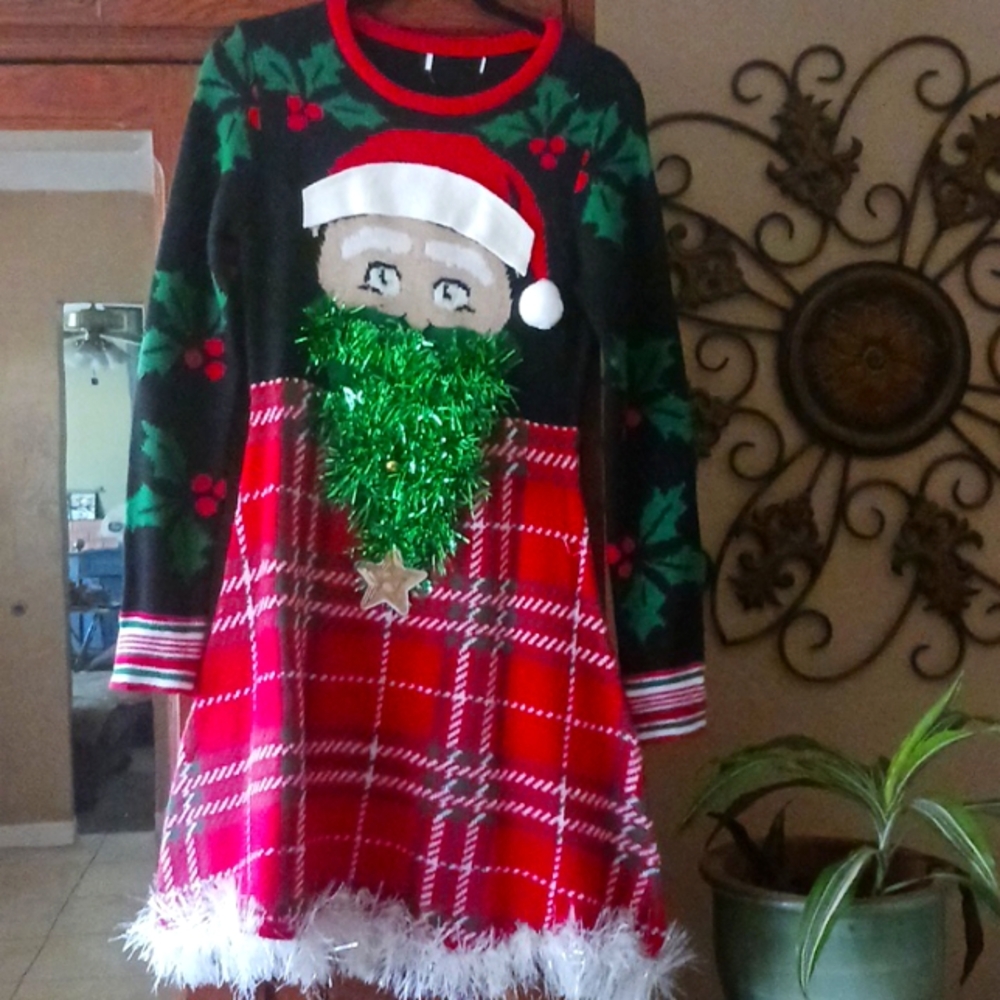 Festive Red and Green Holiday Dress